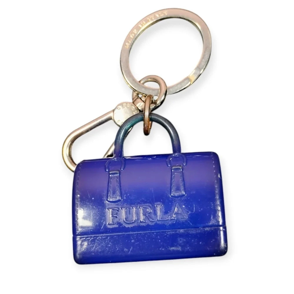 Furla Candy Bag Keychain Royal Blue PVC Charm